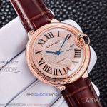 V6 Factory Swiss Grade Cartier Ballon Bleu 904L Pink Gold Bezel Salmon Dial 42mm Watch